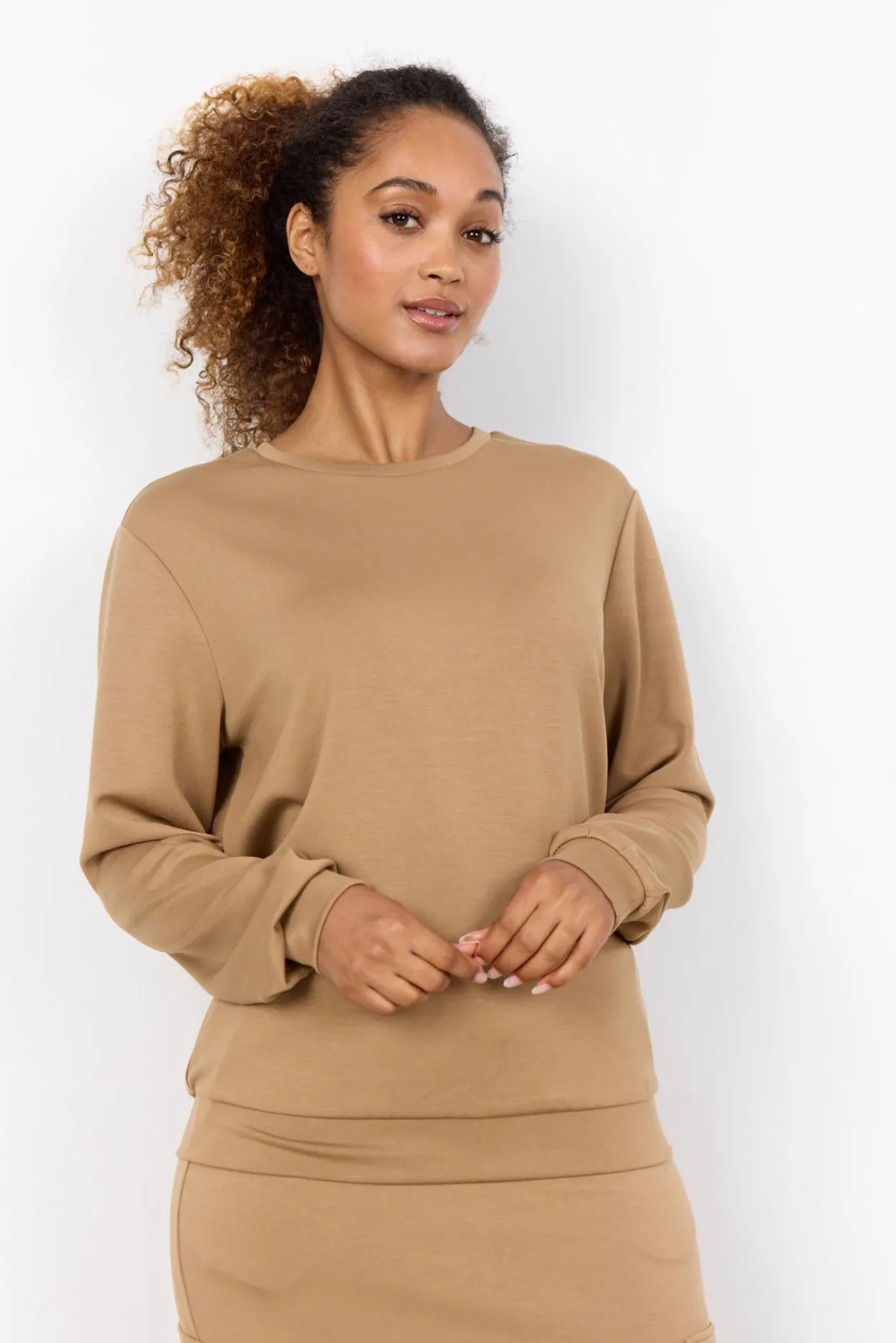 scbanu__sweatshirt_camel_0.webp Blusar Och Skjortor | Comfy>Soyaconcept SC-BANU 185 Sweatshirt Camel